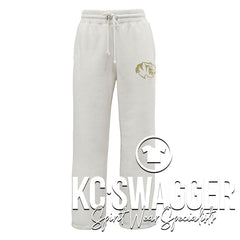 LSHS CHEER CREAM PENNANT LADIES FULL LEG FLEECE SWEATPANTS