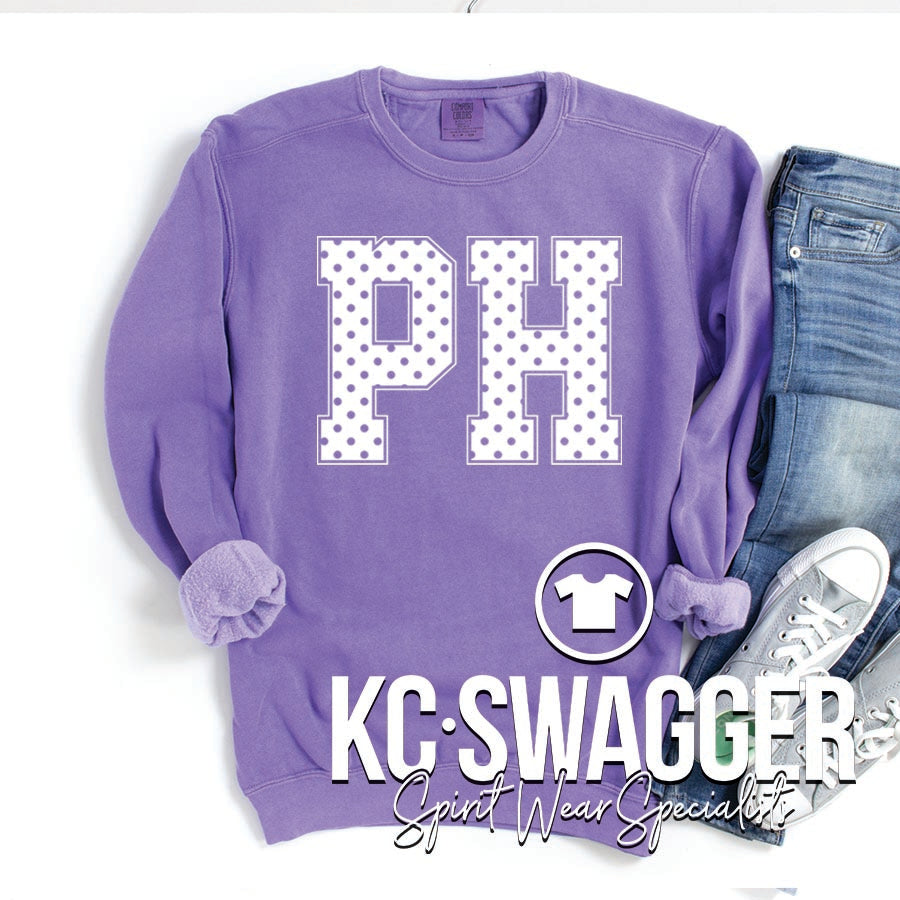 PH ROOSTERS VIOLET COMFORT COLORS SWEATSHIRT (ADULT ONLY)