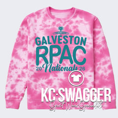 RPAC NATIONALS PINK TIE DYE ENZA FLEECE SWEATSHIRT