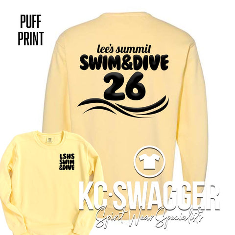 LSHS GIRLS SWIM AND DIVE BUTTER COMFORT COLORS SWEATSHIRT
