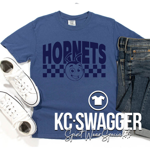 HHE HORNETS CHINA BLUE COMFORT COLORS TEE