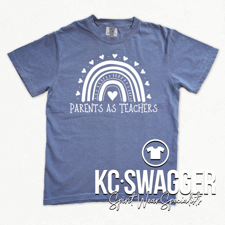 PARENTS AS TEACHERS BLUE JEAN COMFORT COLORS TEE