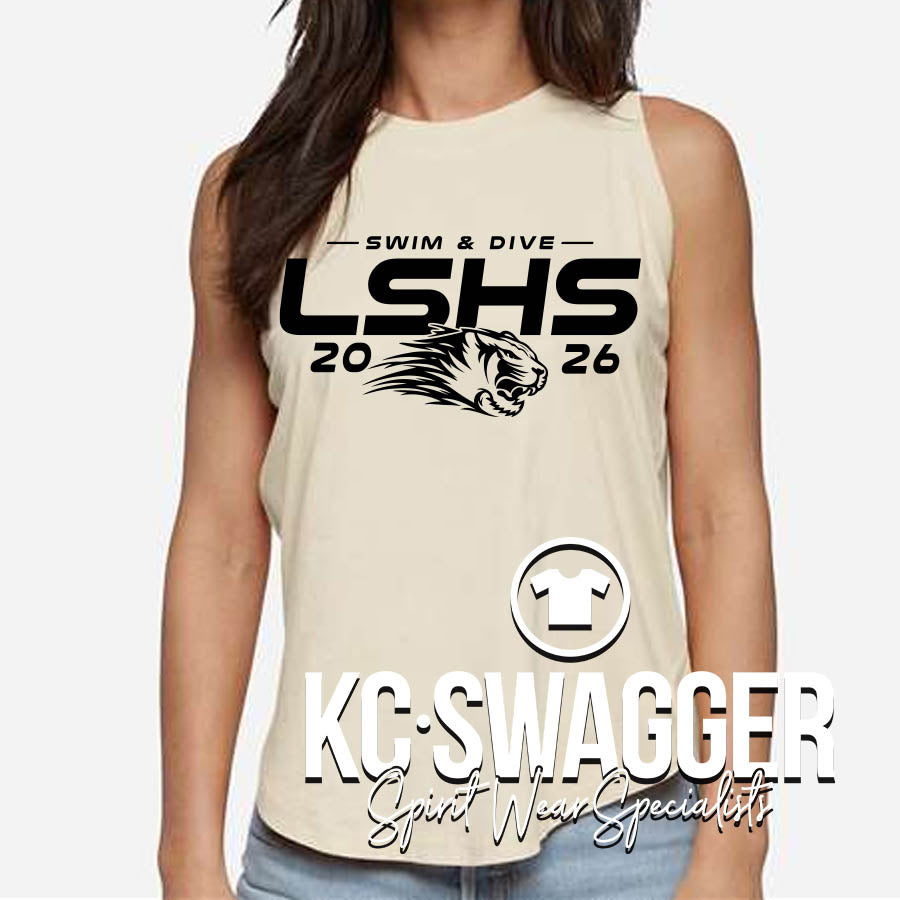LSHS BOYS SWIM AND DIVE NATURAL LADIES LAT RELAXED FINE JERSEY TANK