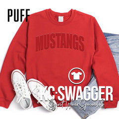 PBE MUSTANGS RED GILDAN SWEATSHIRT