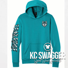 TRE TIMBERWOLVES BRIGHT AQUA PORT AND CO EASY FLEECE HOODIE