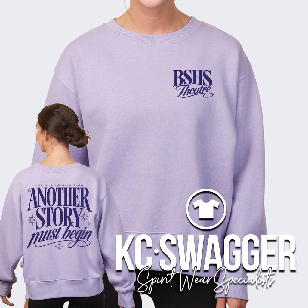 BSHS THEATRE ORCHID ENZA LADIES BOXY CREWNECK SWEATSHIRT