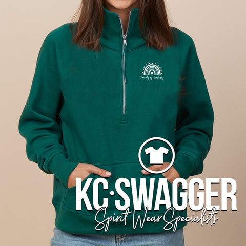 LSR7 PAT ALPINE GREEN ENZA LADIES HALF ZIP FLEECE