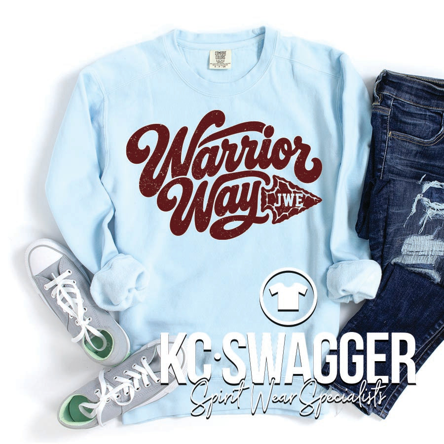JWE WARRIORS CHAMBRAY COMFORT COLORS SWEATSHIRT