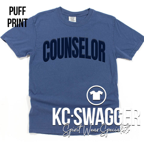 ISD MENTAL HEALTH CHINA BLUE PUFF PRINT COMFORT COLORS TEE