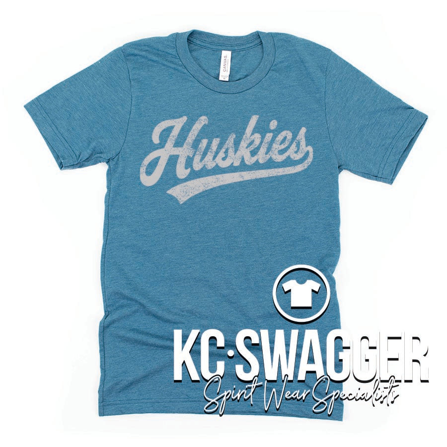HPE HUSKIES HEATHER DEEP TEAL BELLA CANVAS TEE