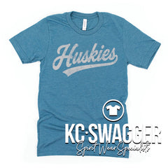 HPE HUSKIES HEATHER DEEP TEAL BELLA CANVAS TEE