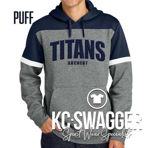 LSW ARCHERY VINTAGE HEATHER AND NAVY SPORT-TEK HOODIE