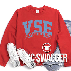 VSE FALCONS RED GILDAN SWEATSHIRT