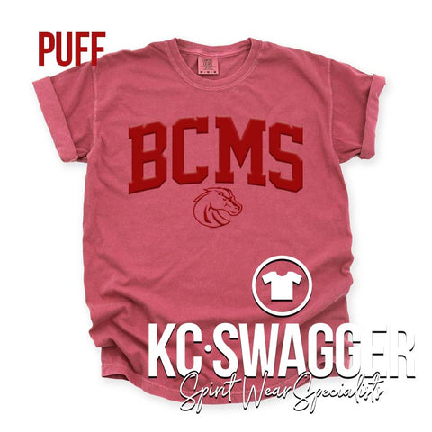 BCMS MUSTANGS CRIMSON COMFORT COLORS TEE