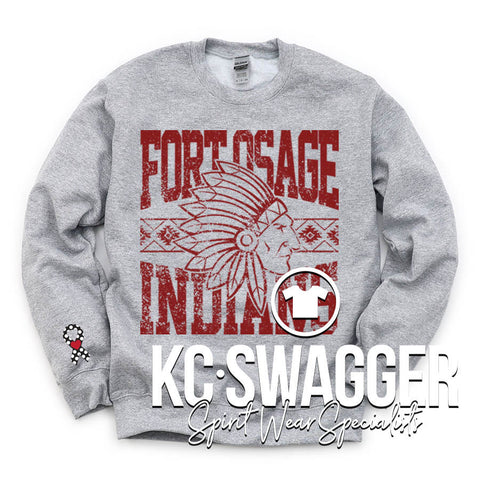 FOSD INDIANS SPORT GRAY GILDAN SWEATSHIRT