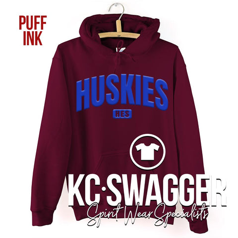 HES HUSKIES MAROON HOODIE