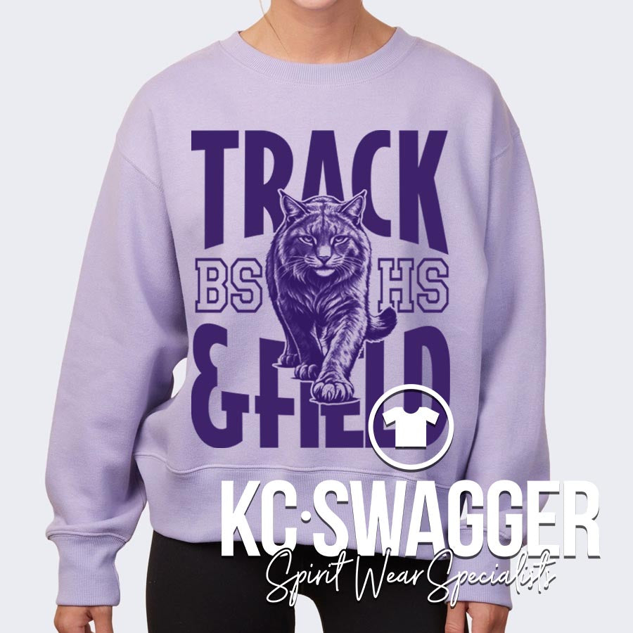 BSHS GIRLS TRACK AND FIELD ORCHID ENZA LADIES BOXY CREW SWEATSHIRT