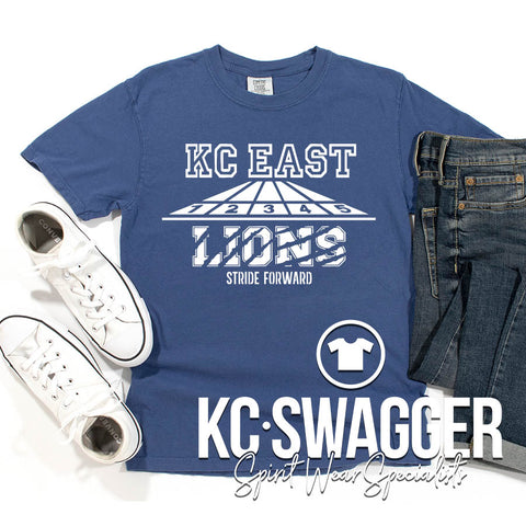 KC EAST LIONS CHINA BLUE COMFORT COLORS TEE