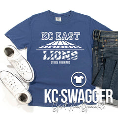 KC EAST LIONS CHINA BLUE COMFORT COLORS TEE