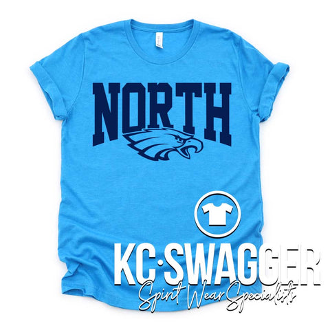 GVNMS EAGLES NEON BLUE BELLA CANVAS TEE