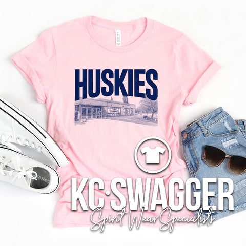 HPE HUSKIES PINK BELLA CANVAS TEE