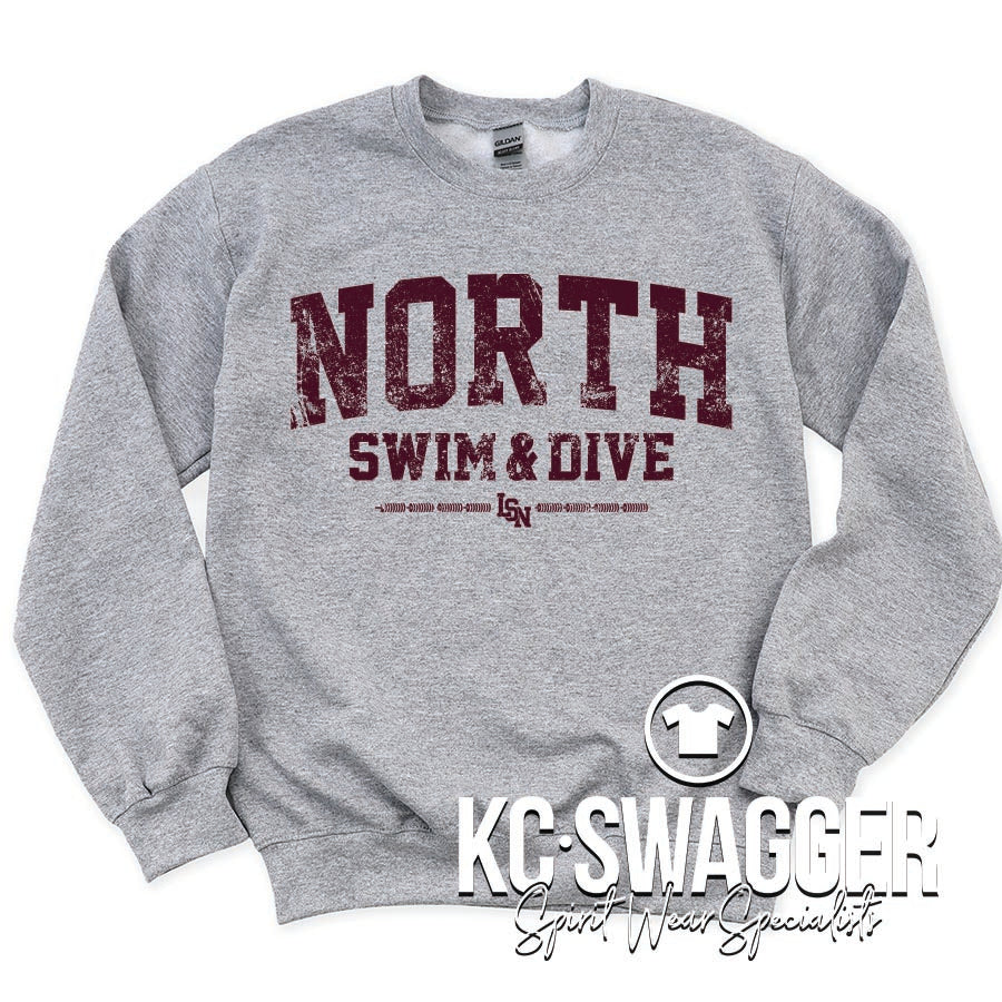 LSN BOYS SWIM AND DIVE ATHLETIC GRAY JERZEES SWEATSHIRT