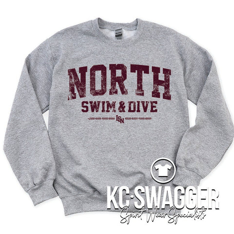 LSN BOYS SWIM AND DIVE ATHLETIC GRAY JERZEES SWEATSHIRT
