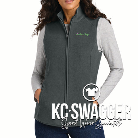 CIRCLE OF HOPE LADIES GRAY STEEL FLEECE VEST