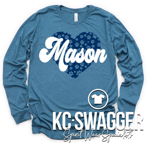 MAE TIGERS HEATHER TEAL LONG SLEEVES
