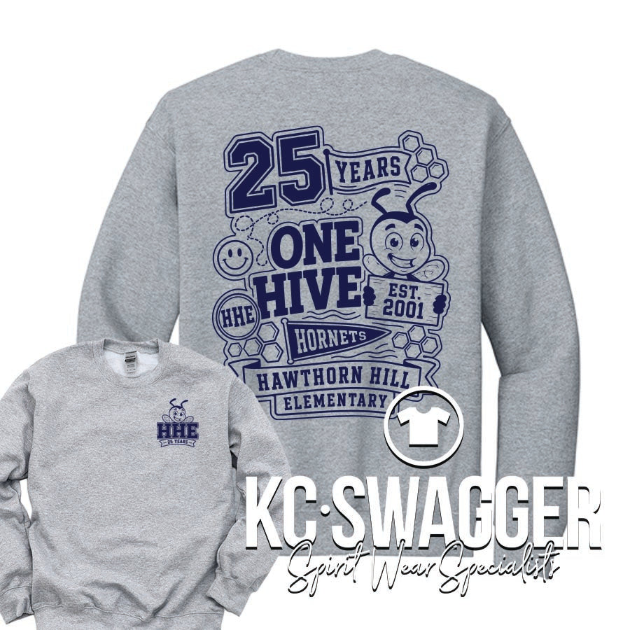 HHE HORNETS ATHLETIC HEATHER PORT AND CO SWEATSHIRT