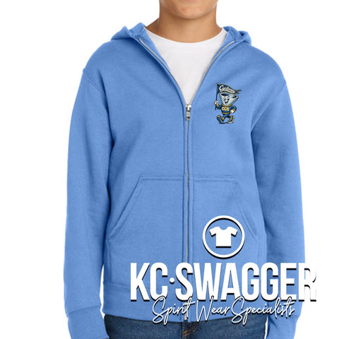 CCE CYCLONES CO BLUE PORT AND CO FULL ZIP HOODED SWEATSHIRT