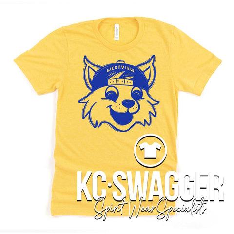 WVE WILDCATS HEATHER YELLOW GOLD BELLA CANVAS TEE