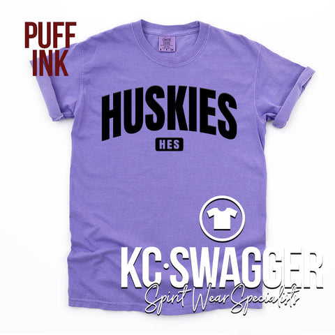 HES HUSKIES VIOLET COMFORT COLORS TEE
