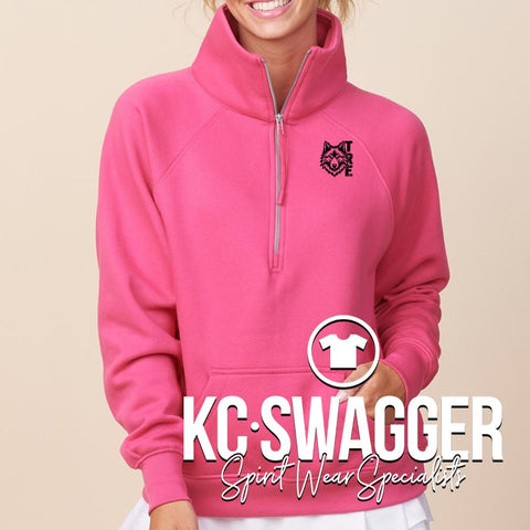 TRE TIMBERWOLVES FUSCHIA ENZA LADIES HALF ZIP FLEECE