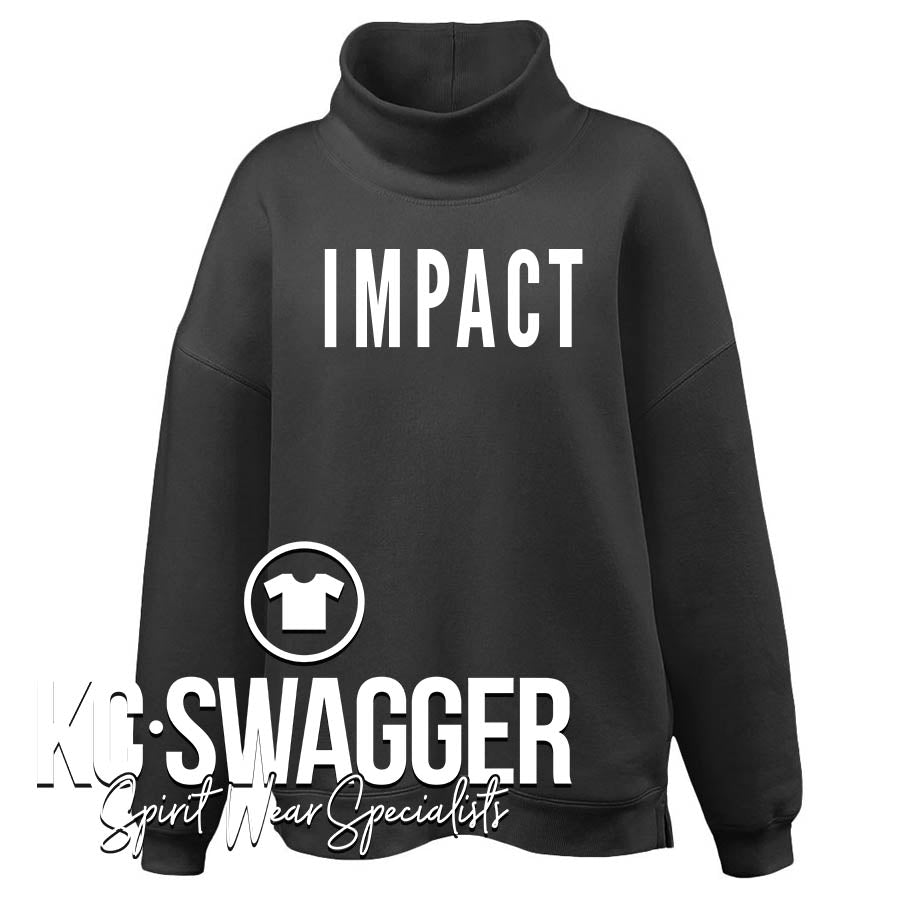 JCI IMPACT BLACK LADIES PENNANT MOCKNECK FLEECE (adult only)