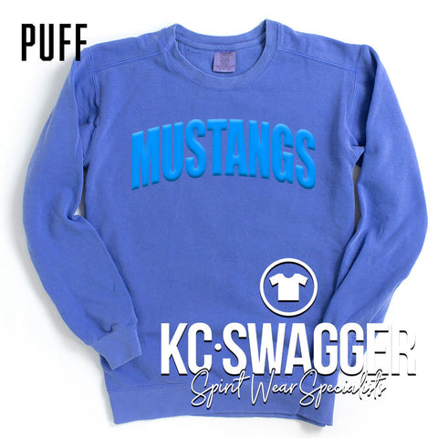 FSE MUSTANGS FLO BLUE COMFORT COLORS SWEATSHIRT