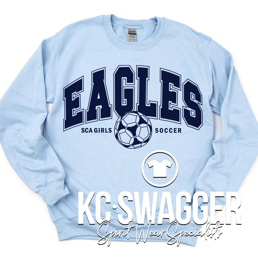SCA GIRLS SOCCER LIGHT BLUE GILDAN SWEATSHIRT