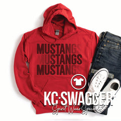 BCMS MUSTANGS RED GILDAN HOODIE