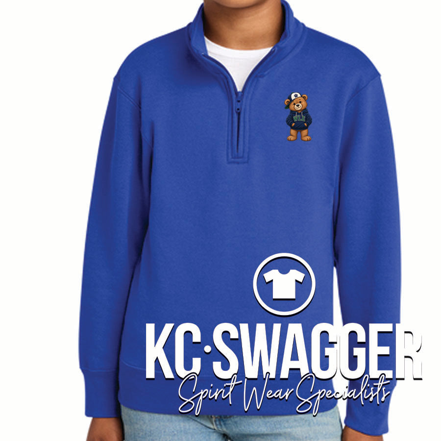 WLE BEARS ROYAL PORT AND CO QUARTER ZIP SWEATSHIRT