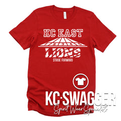 KC EAST LIONS RED BELLA CANVAS TEE