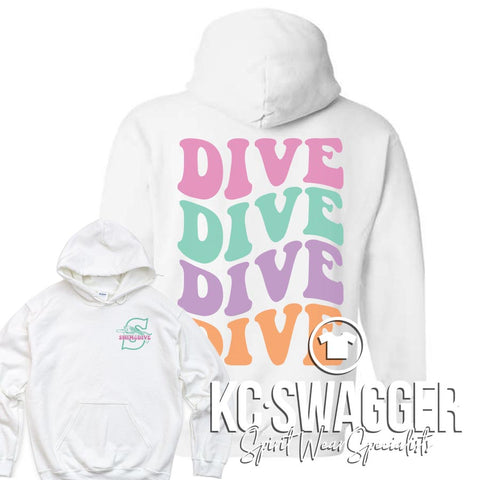 BSSHS GIRLS SWIM AND DIVE WHITE DIVE GILDAN HOODIE