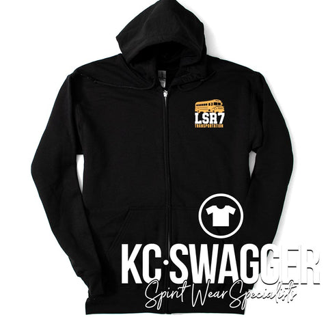LSR7 TRANSPORTATION BLACK FULL ZIP HOODIE
