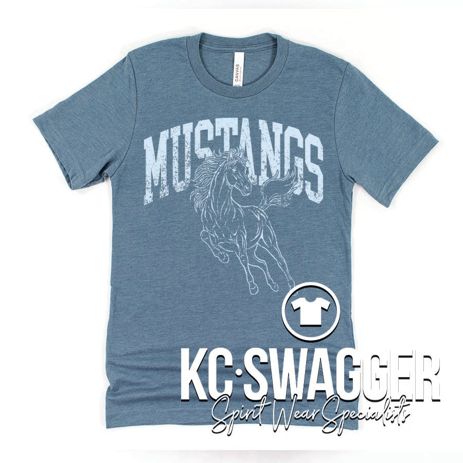 PBE MUSTANGS HEATHER SLATE BELLA CANVAS TEE