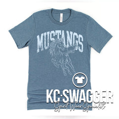 PBE MUSTANGS HEATHER SLATE BELLA CANVAS TEE