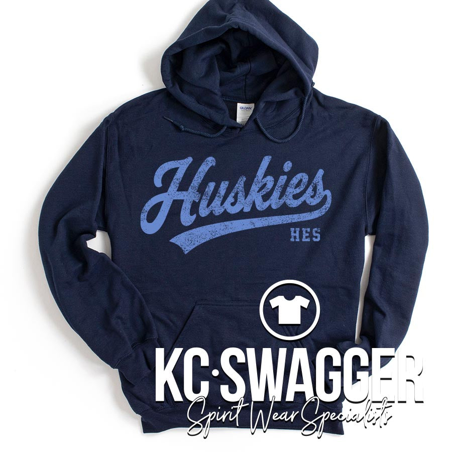 HES HUSKIES NAVY PORT AND CO HOODIE
