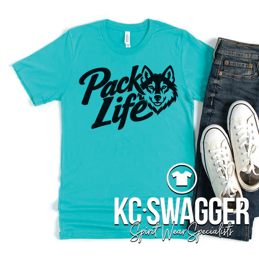 TRE TIMBERWOLVES AQUA BELLA CANVAS TEE