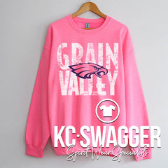 GVNMS EAGLES NEON PINK GILDAN SWEATSHIRT