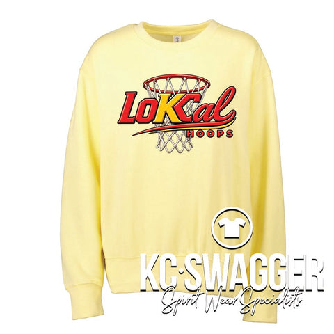 LOKCAL HOOPS BUTTER ENZA LADIES BOXY CREWNECK SWEATSHIRT (ADULT ONLY)