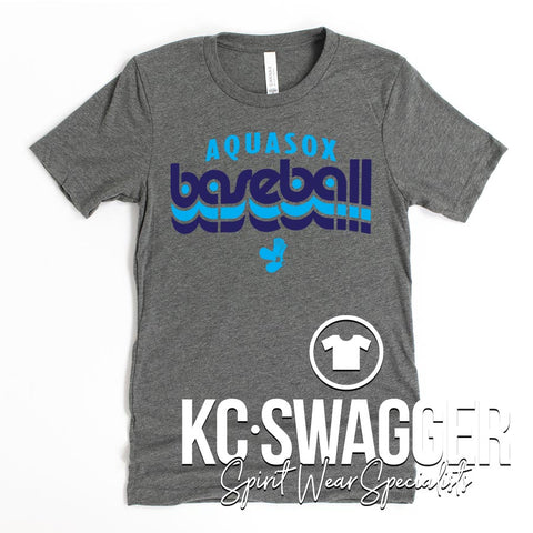 AQUASOX BASEBALL DEEP HEATHER BELLA CANVAS TEE