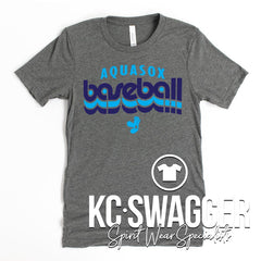 AQUASOX BASEBALL DEEP HEATHER BELLA CANVAS TEE